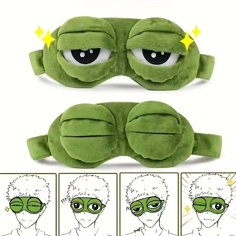 Soft Plush Doll - Kikkervormig oogmasker feestspel grappig oogmasker cartoon