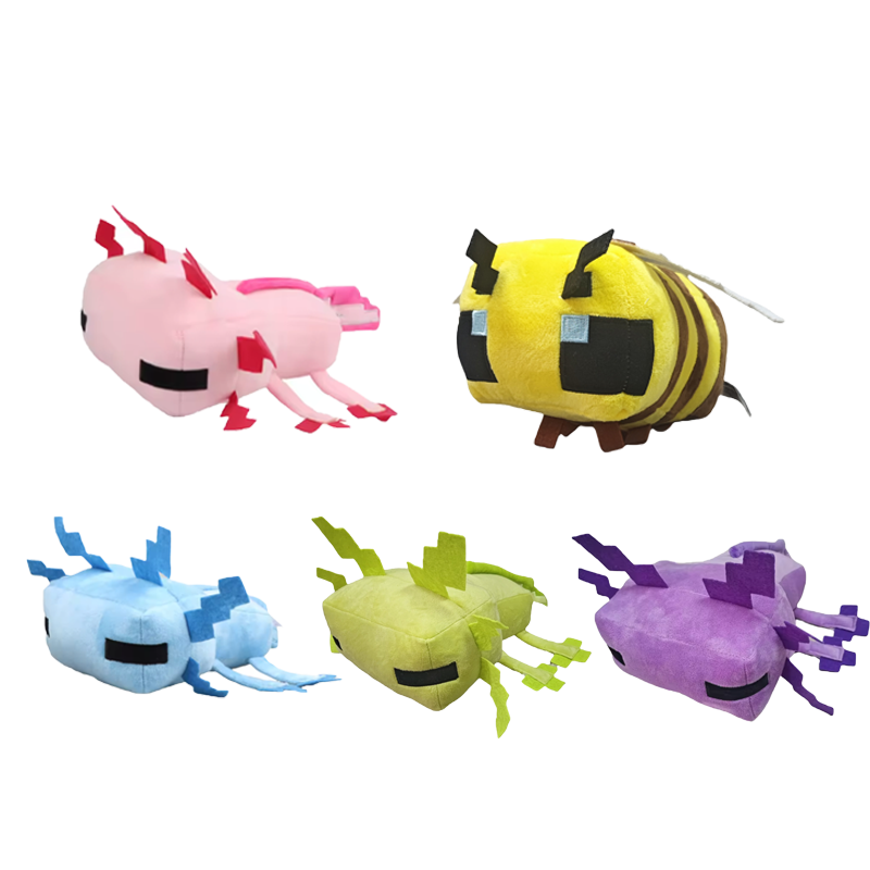 Kids Zombie Toys - Axolotl knuffels Creeper Spider Enderman Wolf