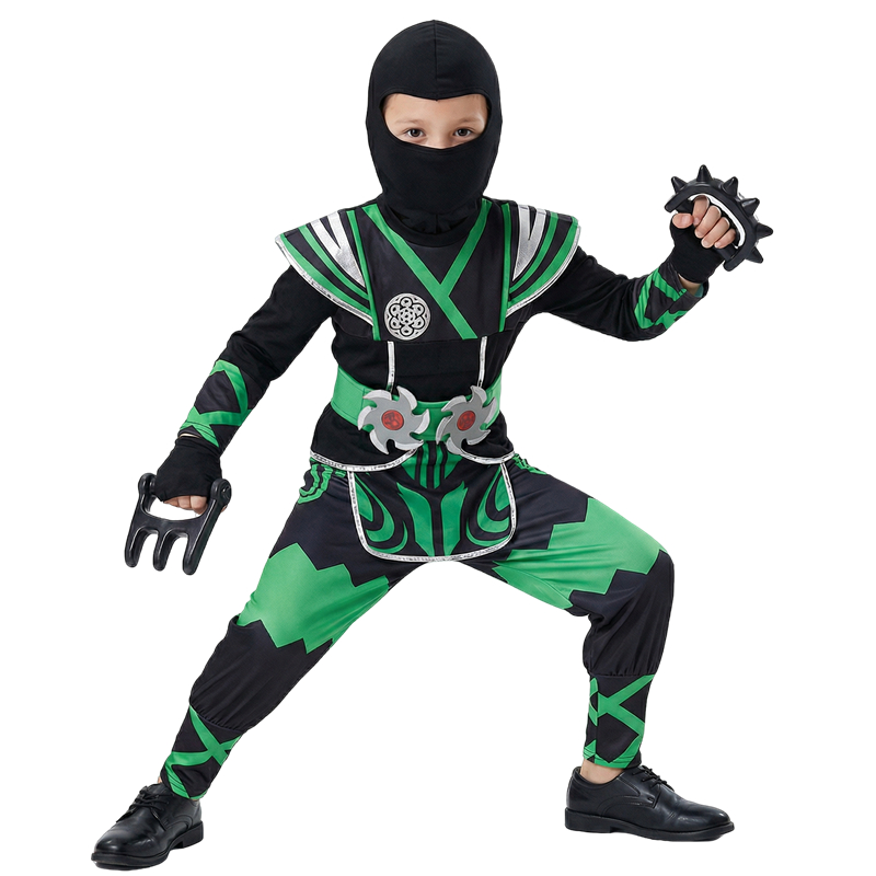 Kids Toys Play - Groen Ninja-kostuum voor kinderen met 9-delige