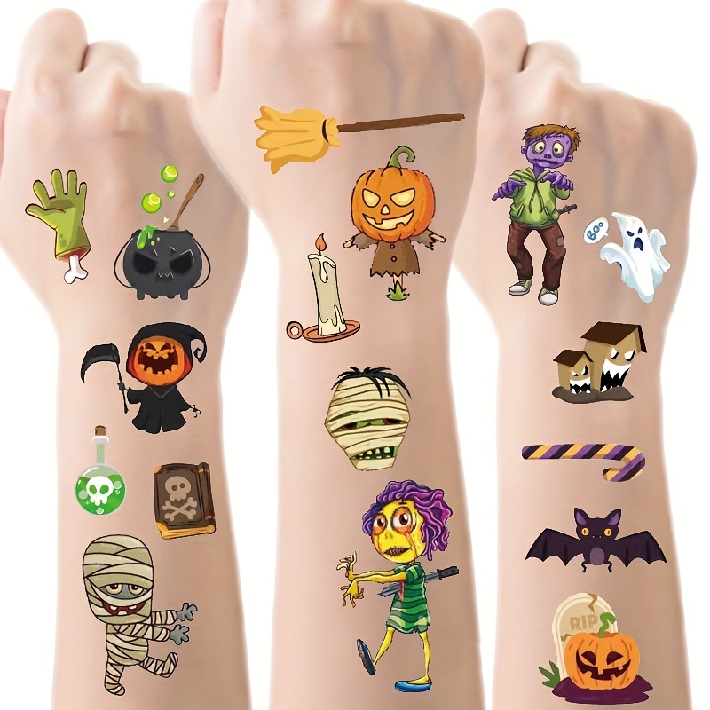 Kids Zombie Toys - 10 vellen Halloween Pompoenen Zombie Tattoo