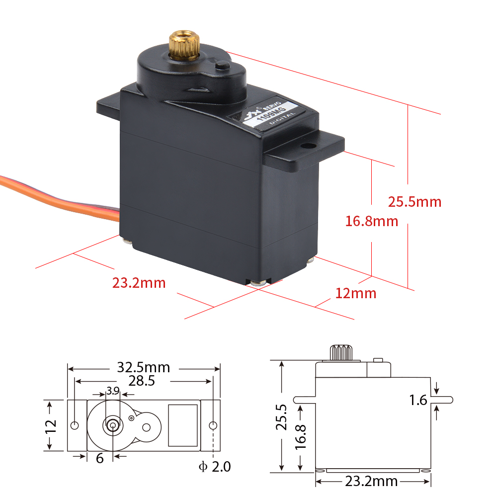 1/2/4 PCS JX Servo PDI-1109MG  - Rc Helicopter Mini recensie en prijs