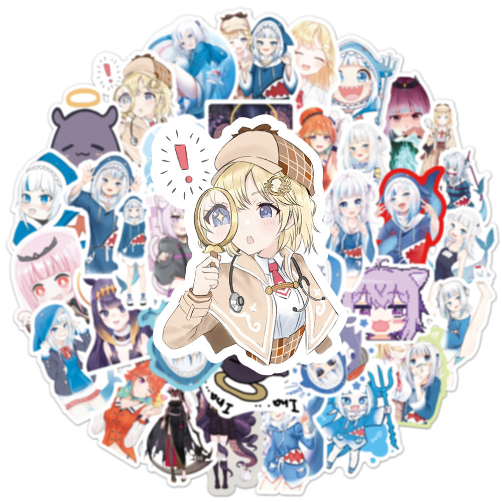 10/50PCS Gawr Gura Stickers Sh - Kids Toys Cartoon Images recensie en prijs