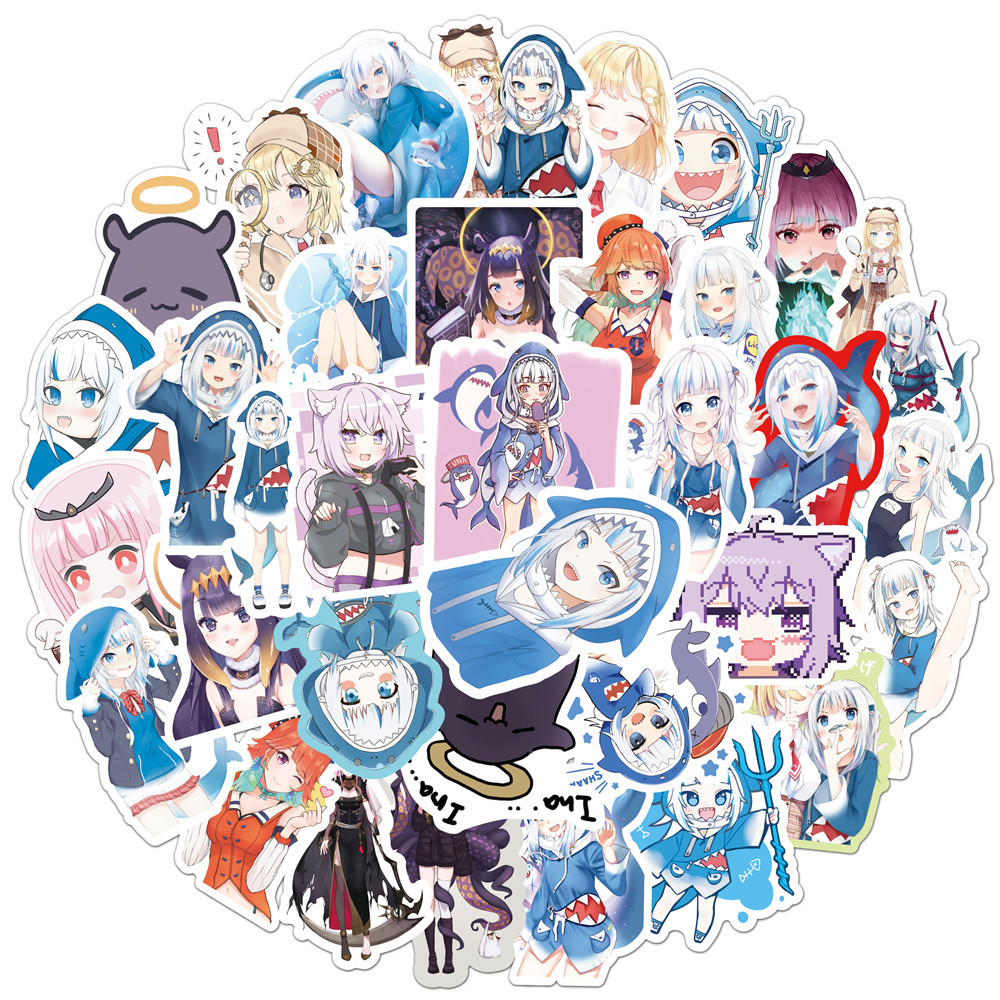 10/50PCS Gawr Gura Stickers Sh - Kids Toys Cartoon Images recensie en prijs