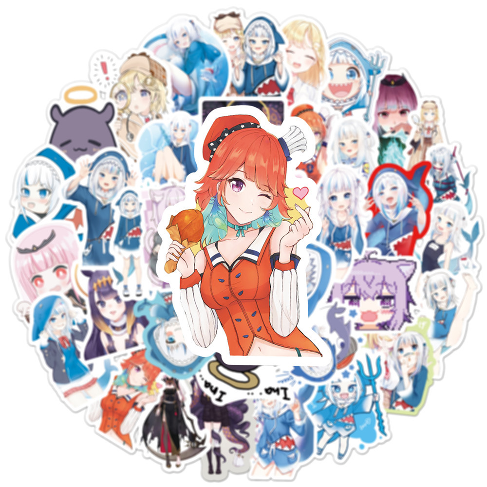 10/50PCS Gawr Gura Stickers Sh - Kids Toys Cartoon Images recensie en prijs