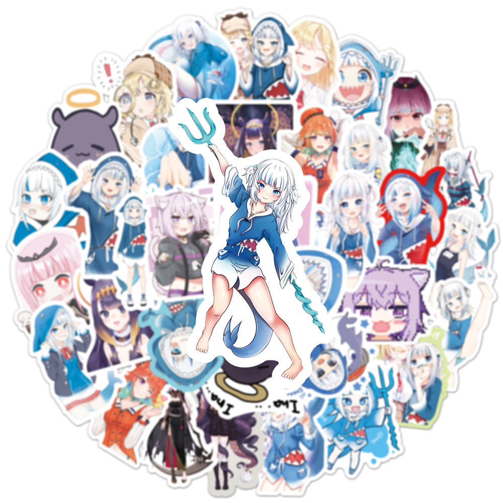 10/50PCS Gawr Gura Stickers Sh - Kids Toys Cartoon Images recensie en prijs